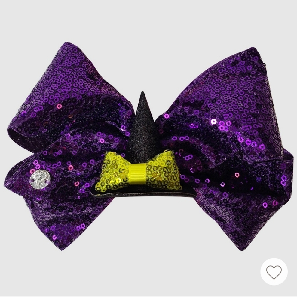New JOJO SIWA Witch Hat Hair Clip Sequin Bow Halloween